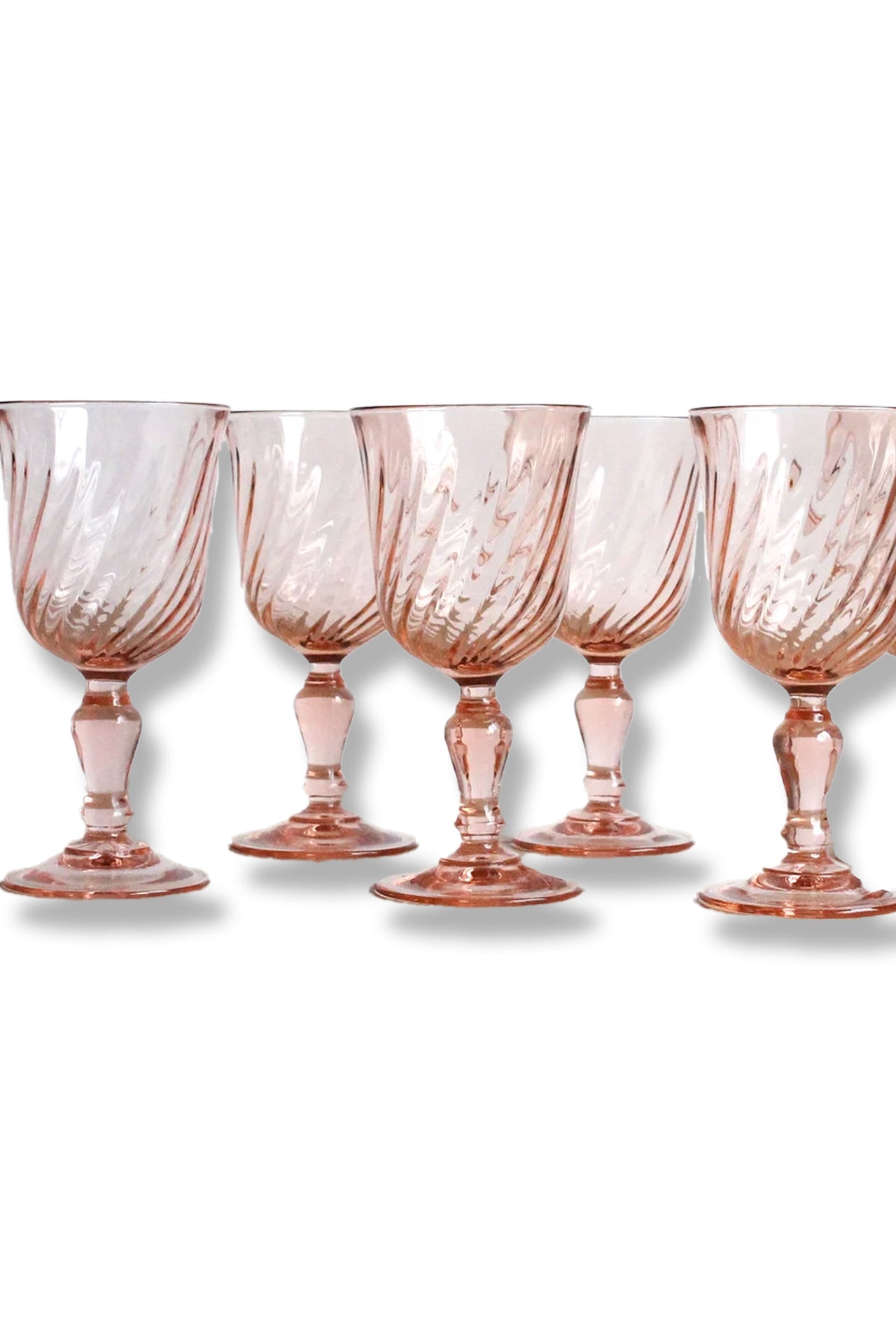 Cristal Pink Swirl Wine Glasses